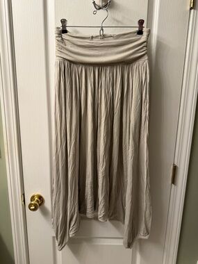 FP Movement by Free People Cream Fold-Over Waist Maxi Skirt